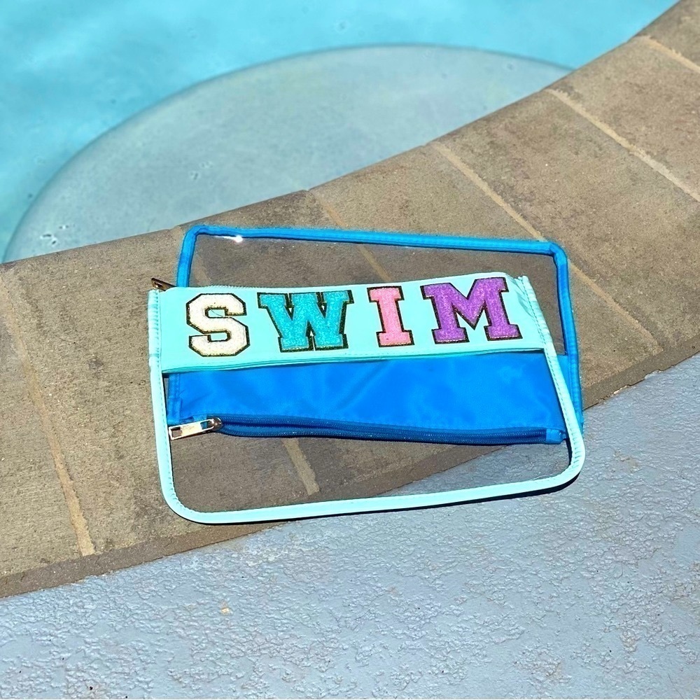 Chenille Letter Clear Pouch ~ in SWIM🌊